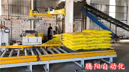 有機肥料立柱碼垛機器人使用現場