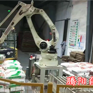 飼料碼垛機器人雙線碼垛幫助企業打造立體倉庫